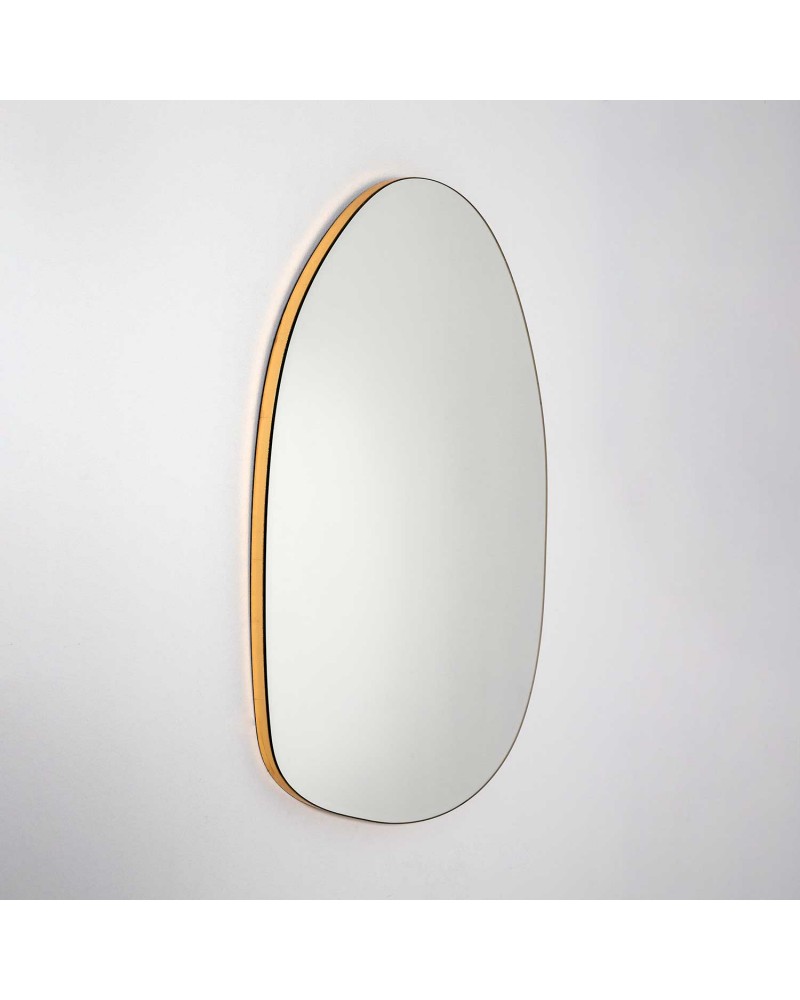 Espejo ovalado Dalí de marco dorado, Espejo decorativo