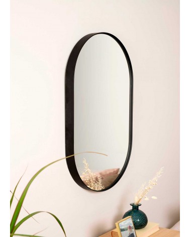Espejo De Pared Ovalado Negro, Espejo Decorativo Oval, Espejo De Baño  Ovalado Reversible, 55 X 80cm - Negro con Ofertas en Carrefour